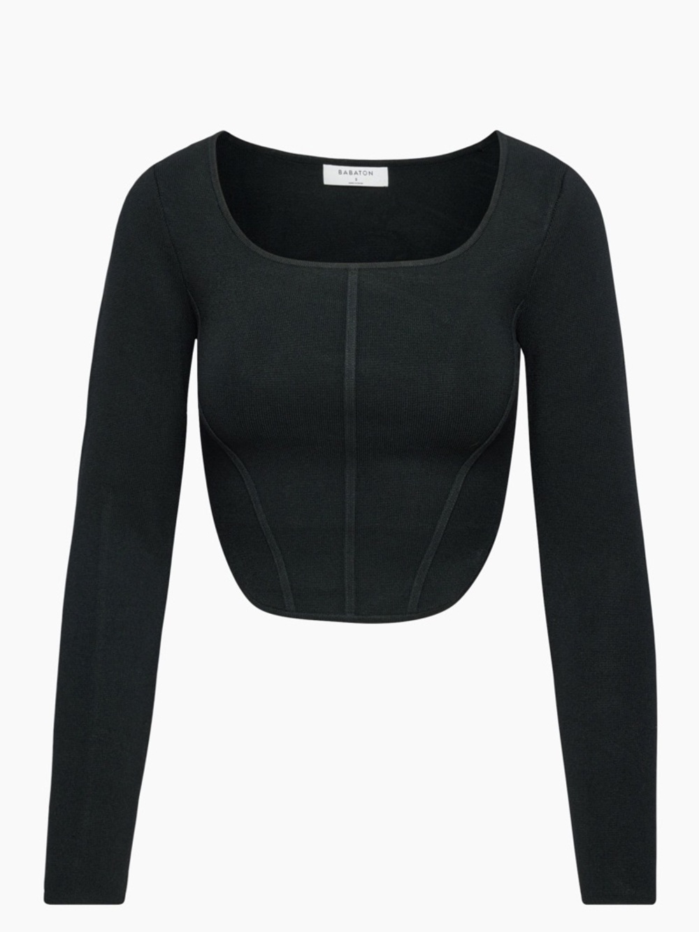 Aritzia Babaton Sculpt Knit Bustier Longsleeve-black size Small-NWT